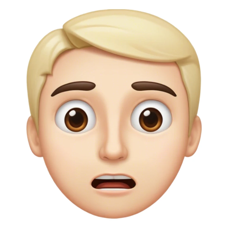 Eyebrows raised unevenly, mouth slightly open, the face of someone processing too much information at once. sticker
