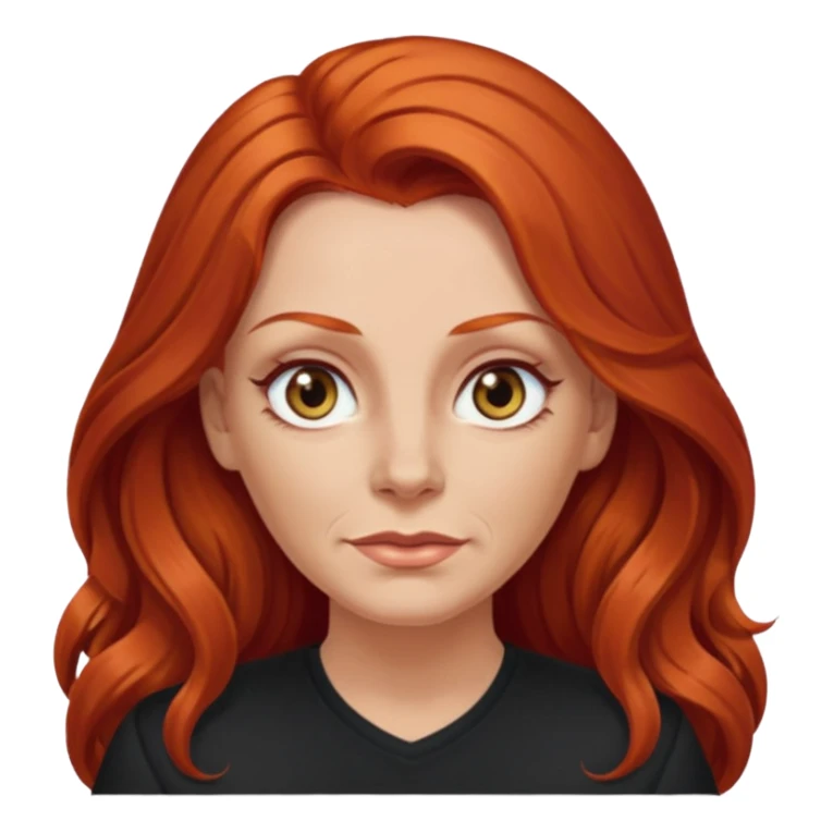 Heavy set mid 50's long red hair women hazel eyes sticker
