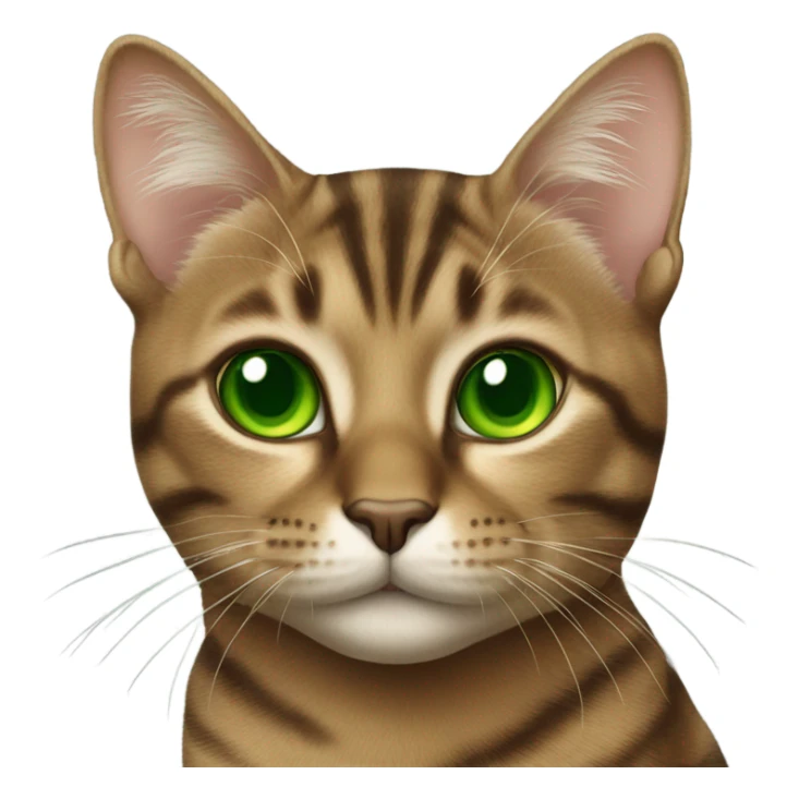 brown tabby cat with green eyes sticker