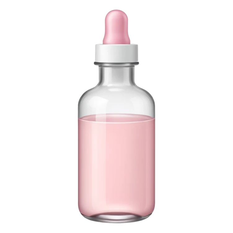 Pale pink serum bottle with white top sticker