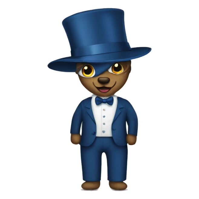 Cane blu vestito elegante che beve un bicchiere di vino  sticker