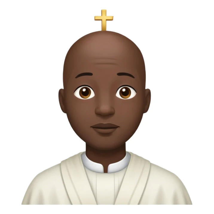 Black bald man praising god sticker