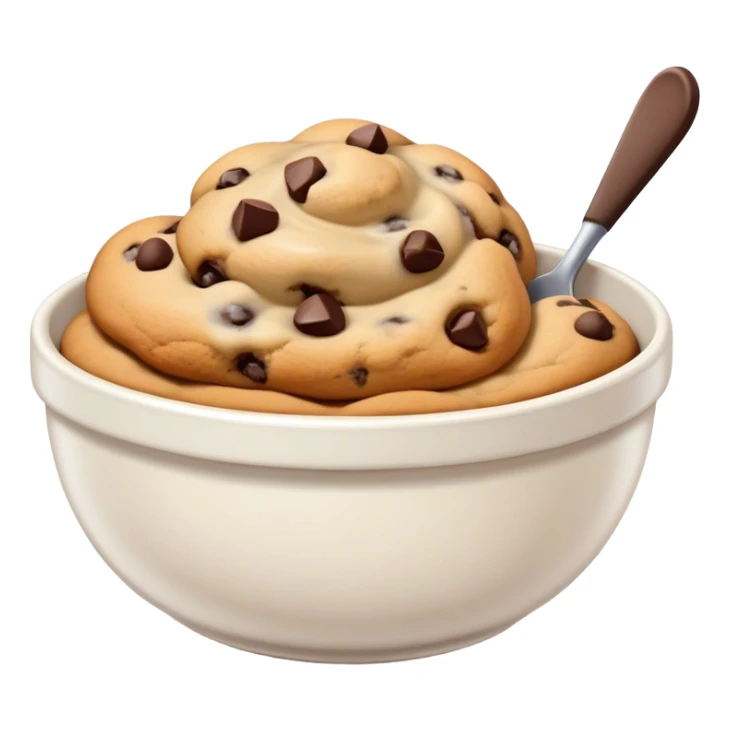 Bowl of chocolate chip cookie dough sticker