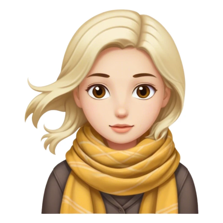 Girl wearing scarf sticker