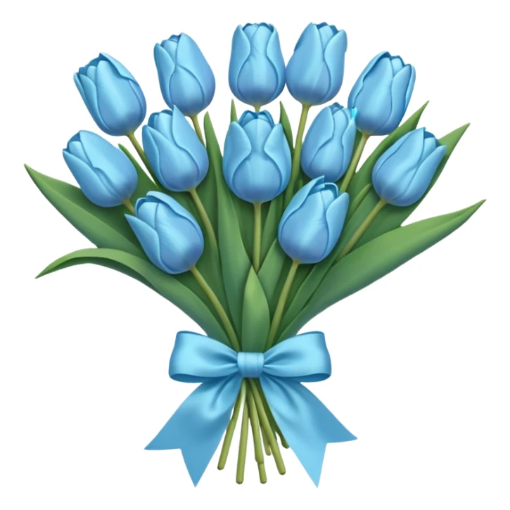 light blue tulip bouquet with light blue bow  sticker