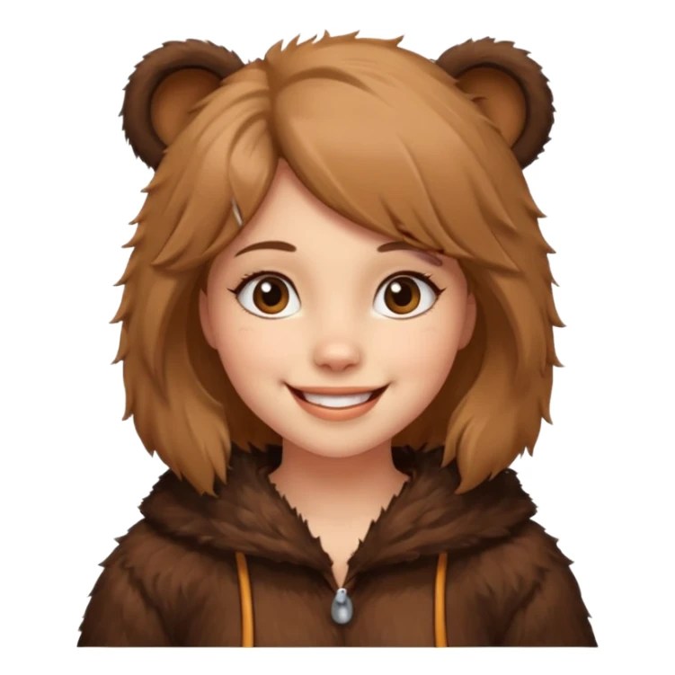 girl wearing bear costume sticker