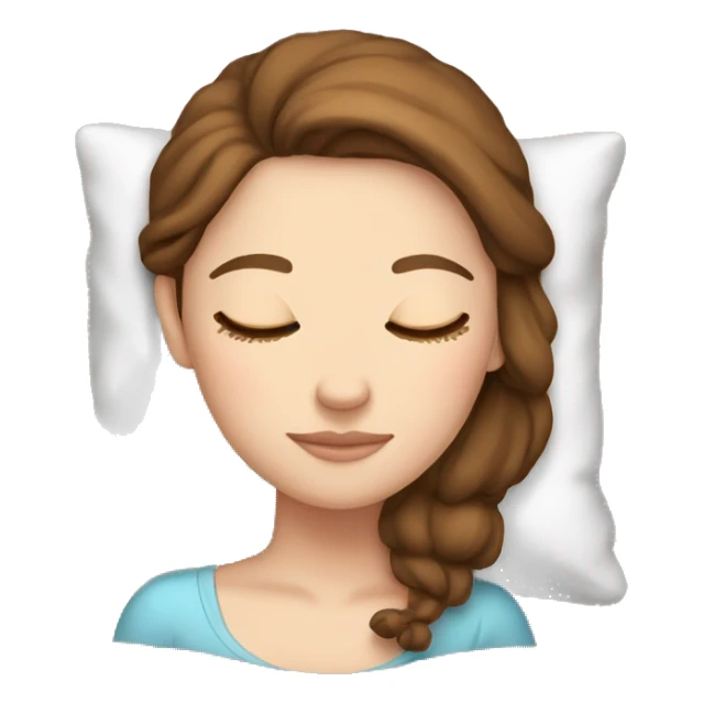 White girl with brown hair sleeping on Christmas  sticker