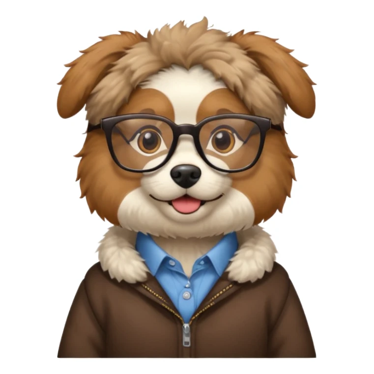 dog with clothes and wearing glasses sticker