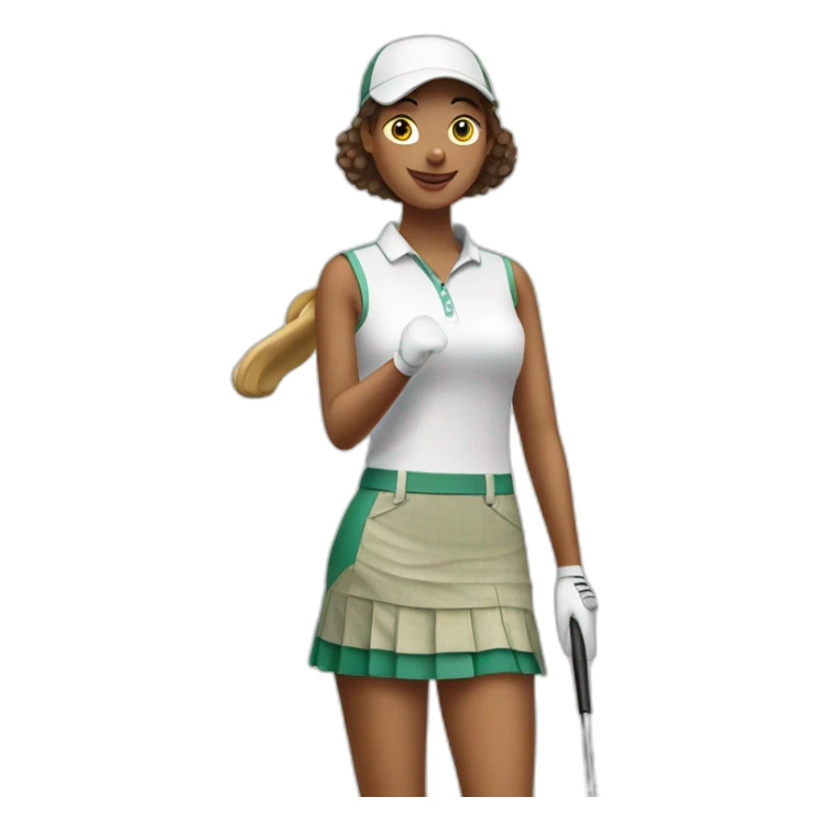 Women golfer in cute skirt sticker