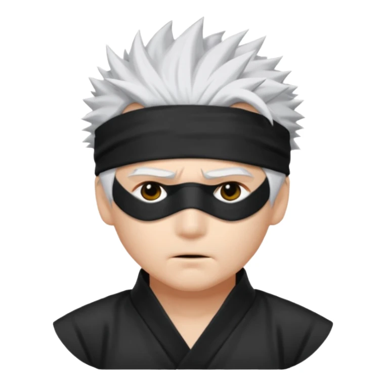 Gojo saturo with spiky hair and blind fold sticker