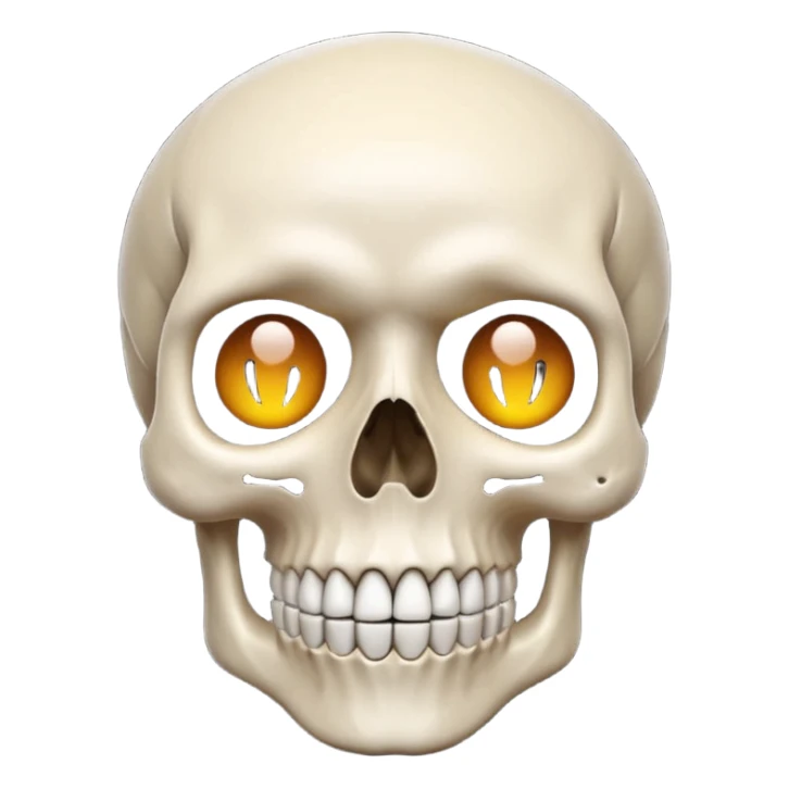 Skull emoji with a mix of surprise emoji sticker