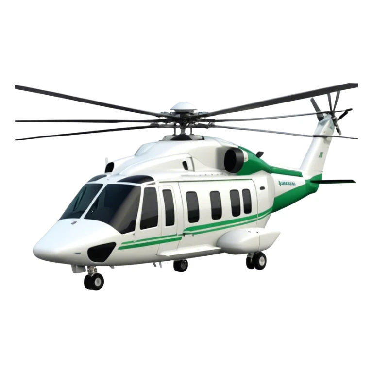 AgustaWestland AW139 - Leonardo (Model Year: 2022) (Iconic colour: White with green accents) sticker