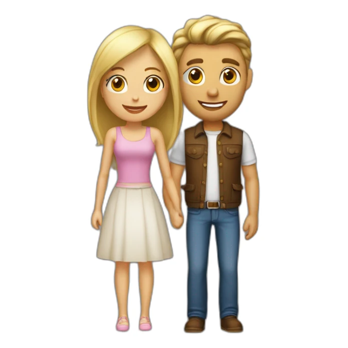 Pareja chica rubia y hombre castaño sticker