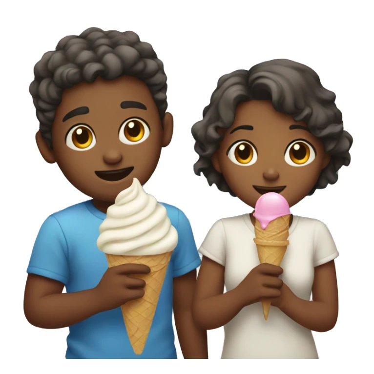 Boy and girl getting ice cream  sticker