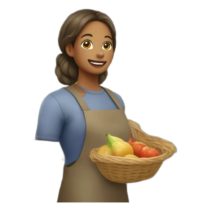 Une fille avec ça mère au marché sticker