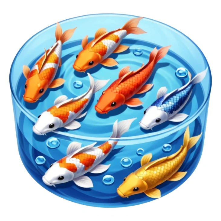 Pond of water with koi fish sticker