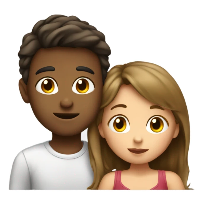 Girl kissing boy on cheek sticker