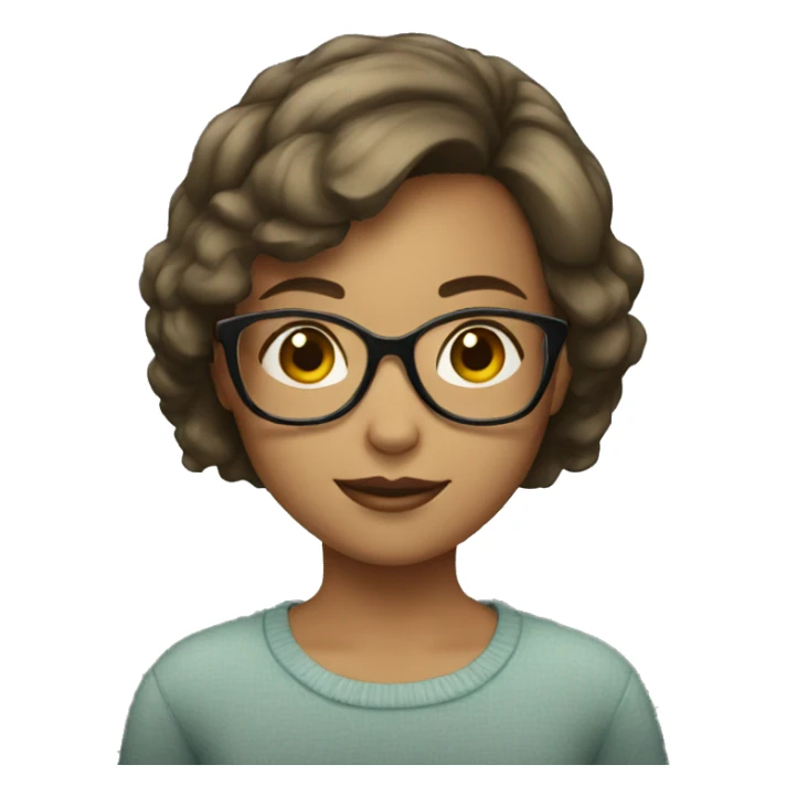 Girl with short hair and glasses sticker