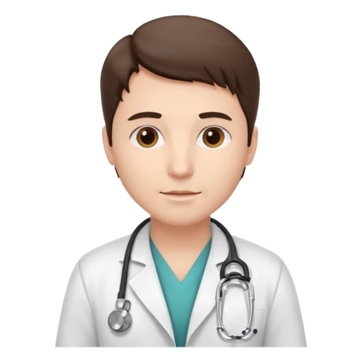 medico con estetoscopio y bata en la consulta de un hospital sticker