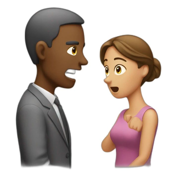 male arguing with woman sticker