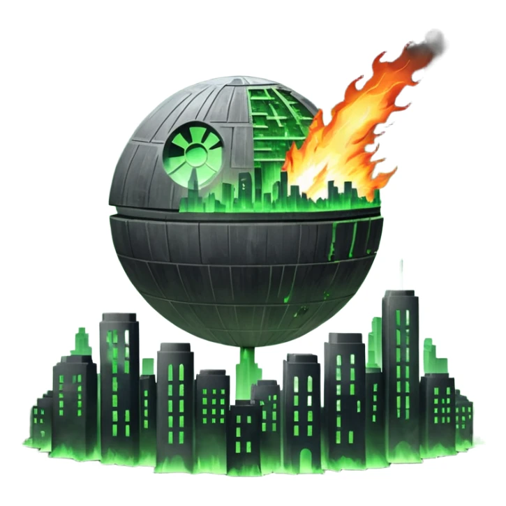 Death star firing at usa sticker
