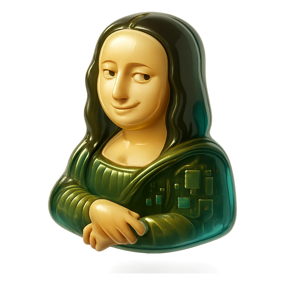 Mona Lisa with a sarcastic expression sticker