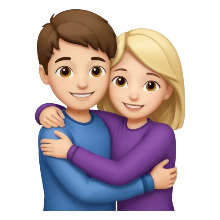 Boy and girl hugging each other in love sticker