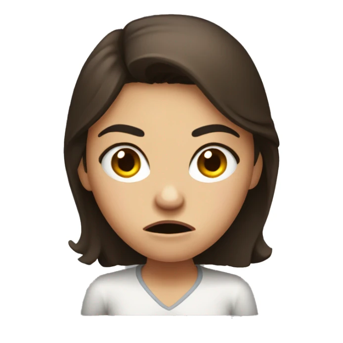 brunet girl angry and annoyed sticker