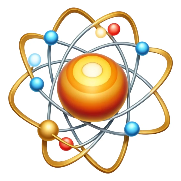 Atom with nucleus in center and orbiting electrons in shell layers showing valence electrons sticker