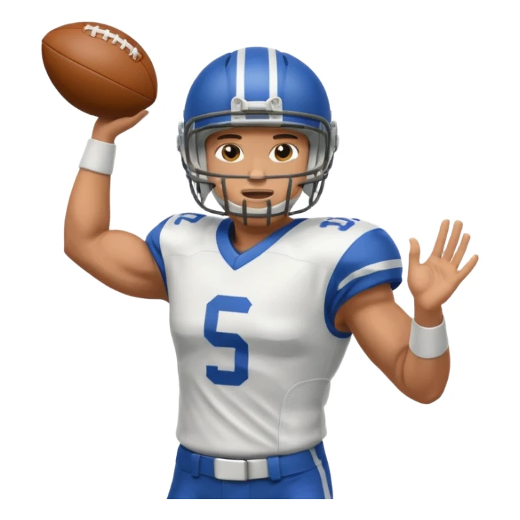 A football player throwing a football sticker