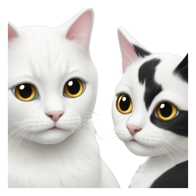 2 white cats and 1 black-white cat  sticker