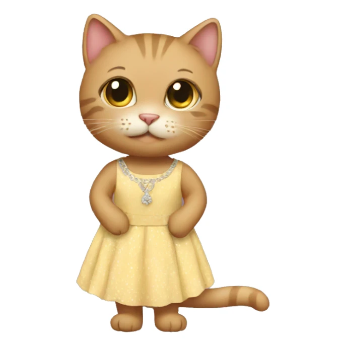 a cat with a dress sticker