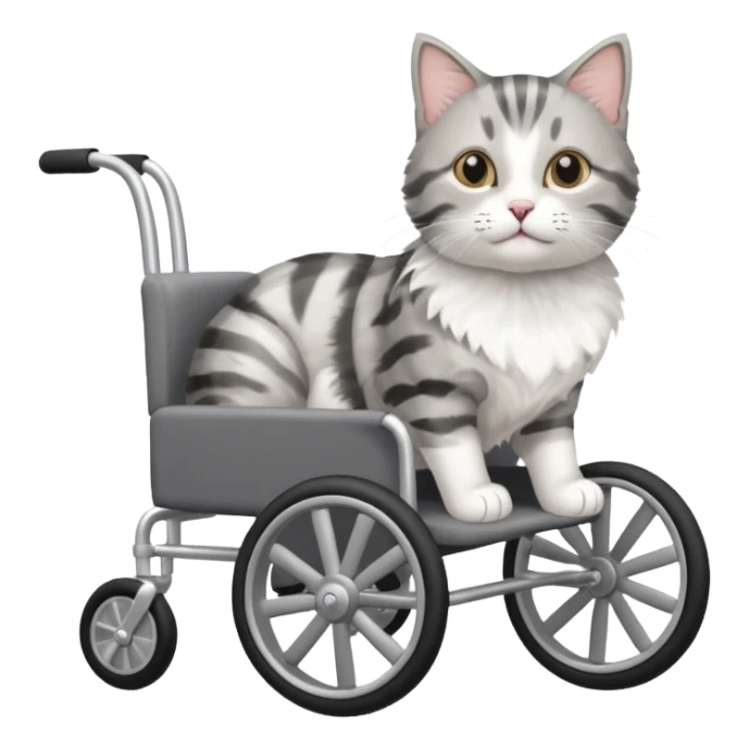 cat in a pet wheelchair sticker