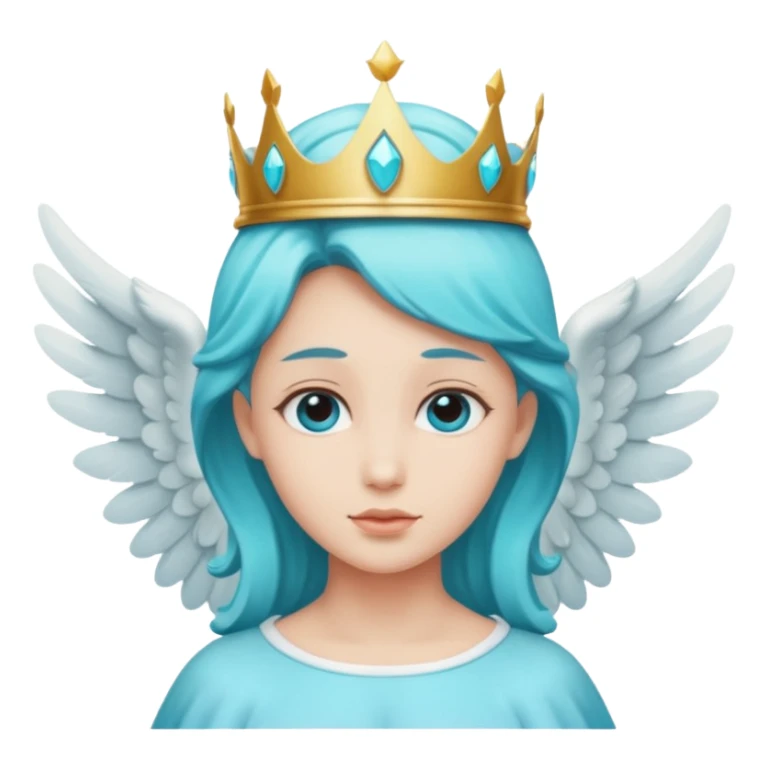 an angel with a cyan crown on his head, 4 wings sticker