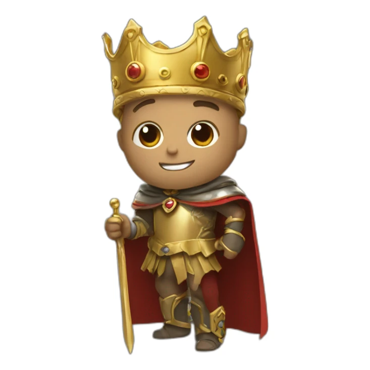 king with a golden cape and a folder in his hand sticker
