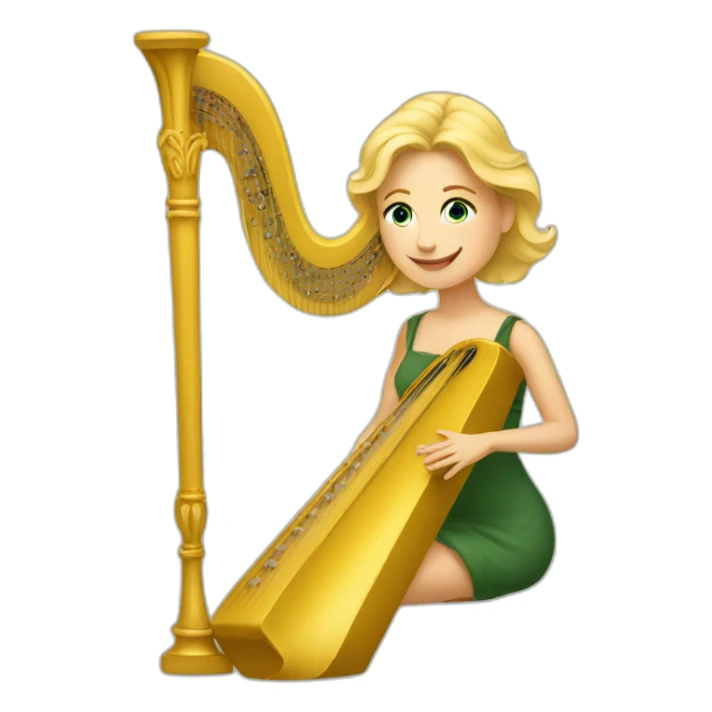 blond woman harpist sticker