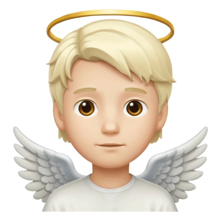 Blond white hair angel boy emoji sticker