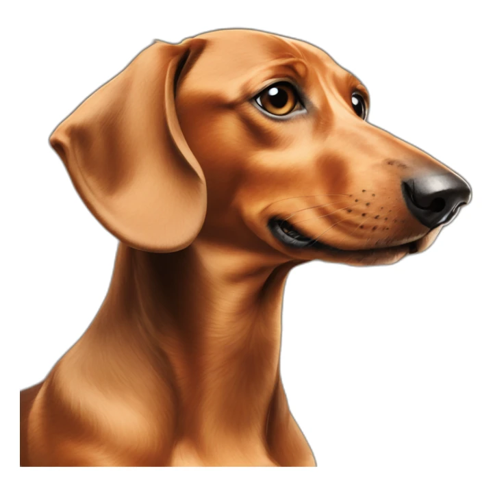 Dog head reality dachshund Looks to the left side sticker