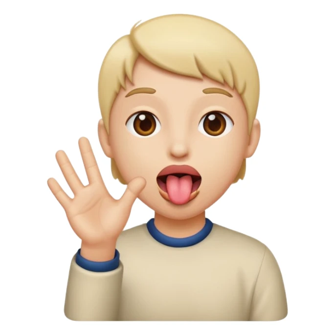 tounge out with hands to the side  sticker