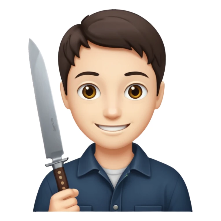 Smiling, holding a knife, emoji  sticker