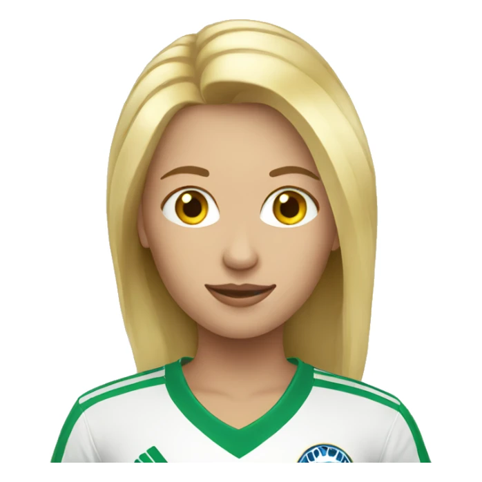 blond women with soccer  sticker