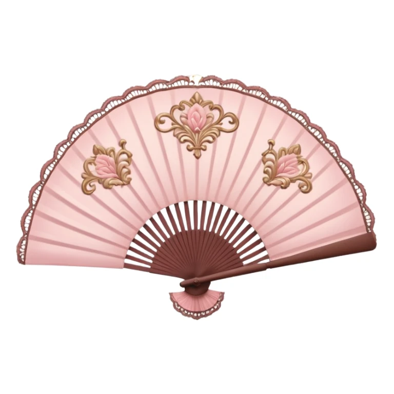 rococo pale pink fan with lace sticker