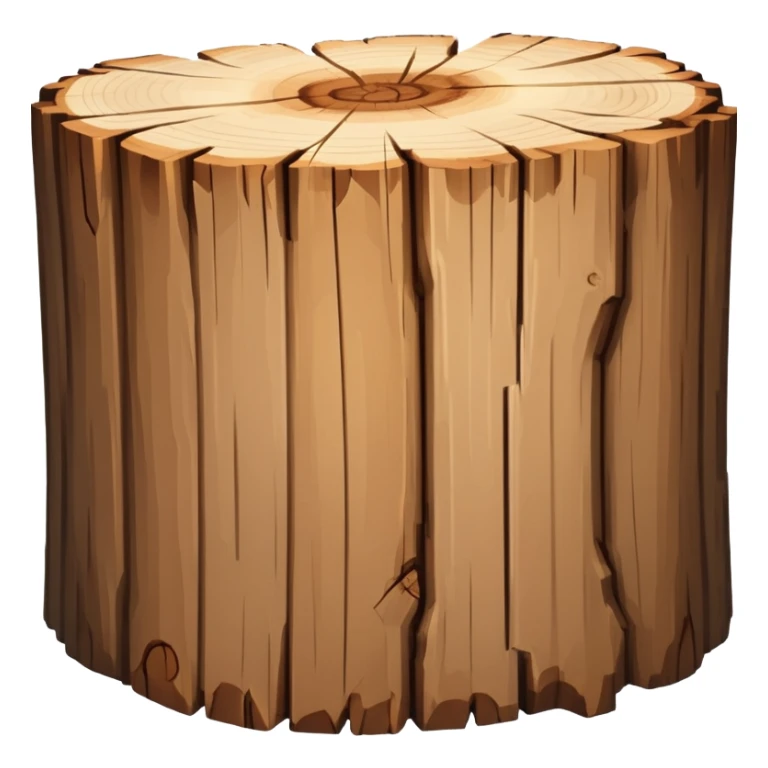 light brown log of wood, upright position sticker