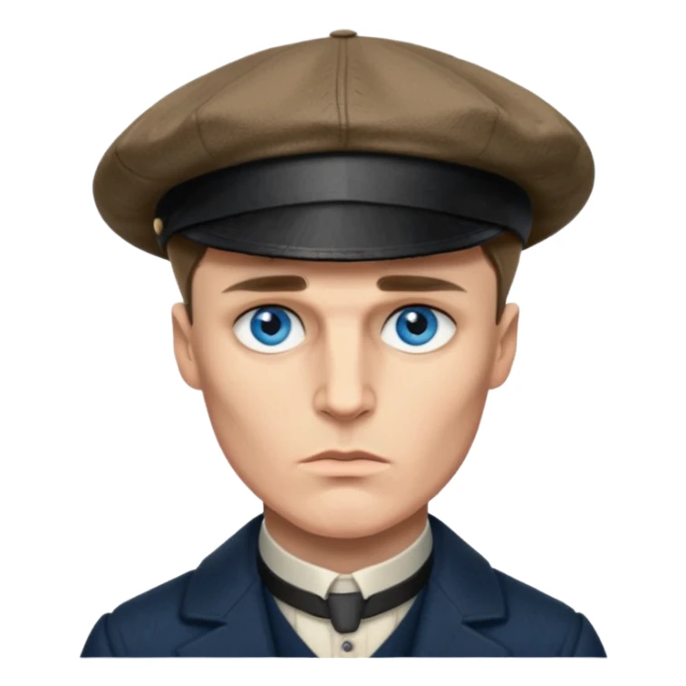 Tommy Shelby make his face exact  with his signature hat  sticker