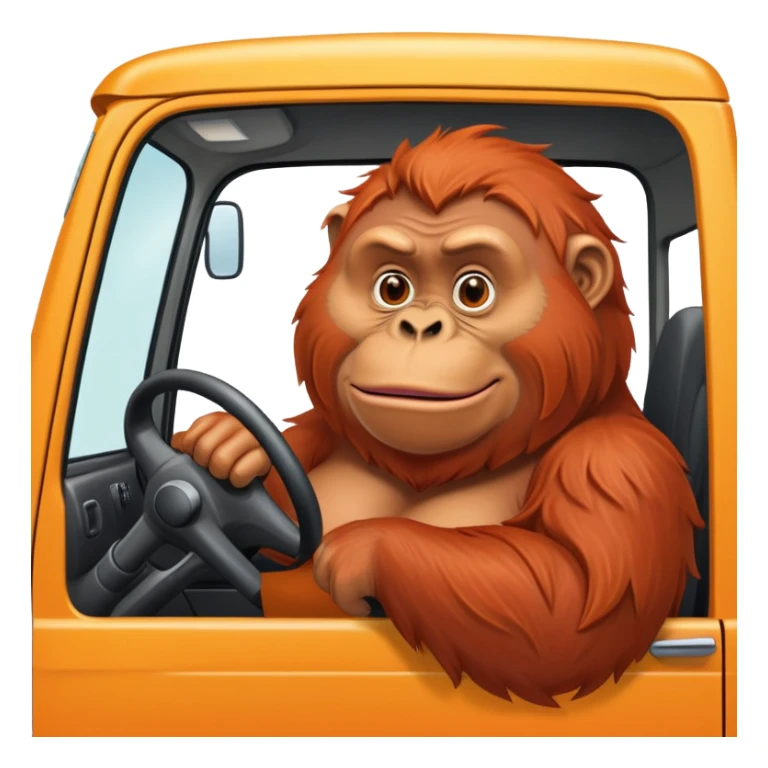 Overweight oragutan truck driver sticker