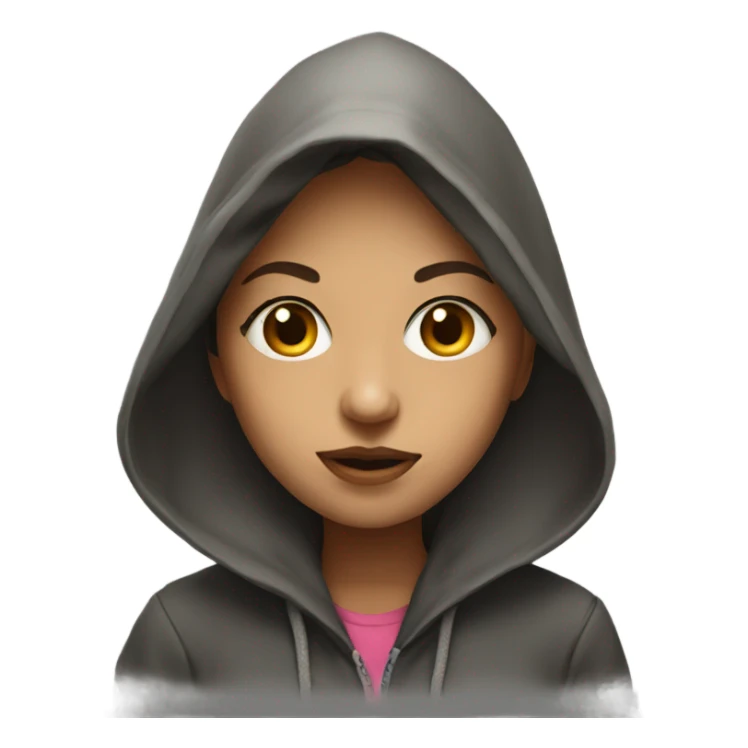 portrait of a girl with hood sticker