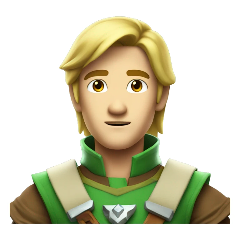 Make a futuristic character called link who is from 30 years in the future from The Legend of Zelda sticker