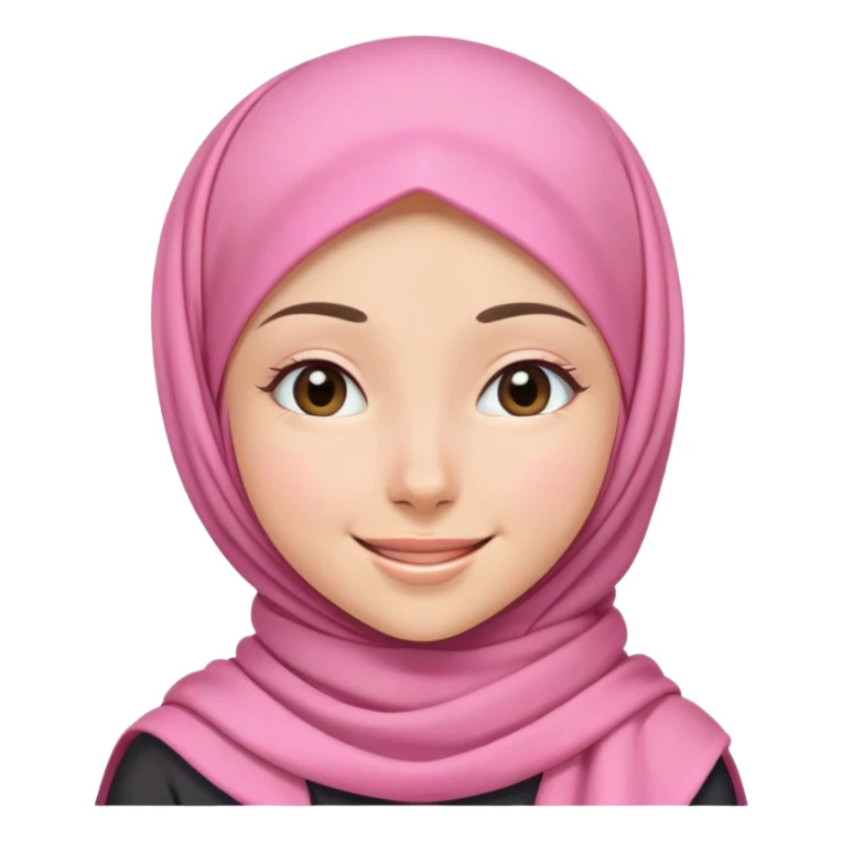 nữ, 15 tuổi, đội khăn hijab hồng, cười tươi, nhắm 1 mắt sticker