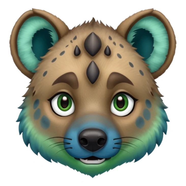 blue and green ombre hyena face sticker