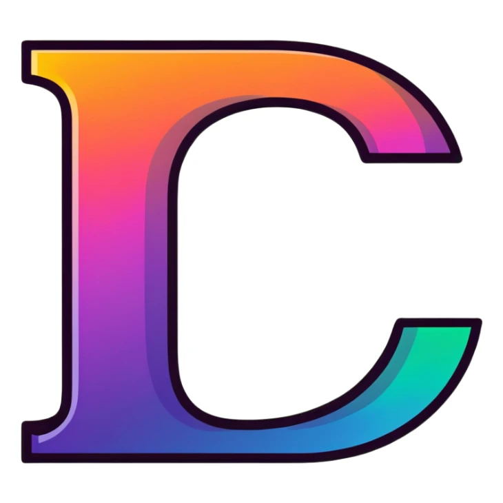 Colorful Gradient Alphabetical Letter “C” sticker